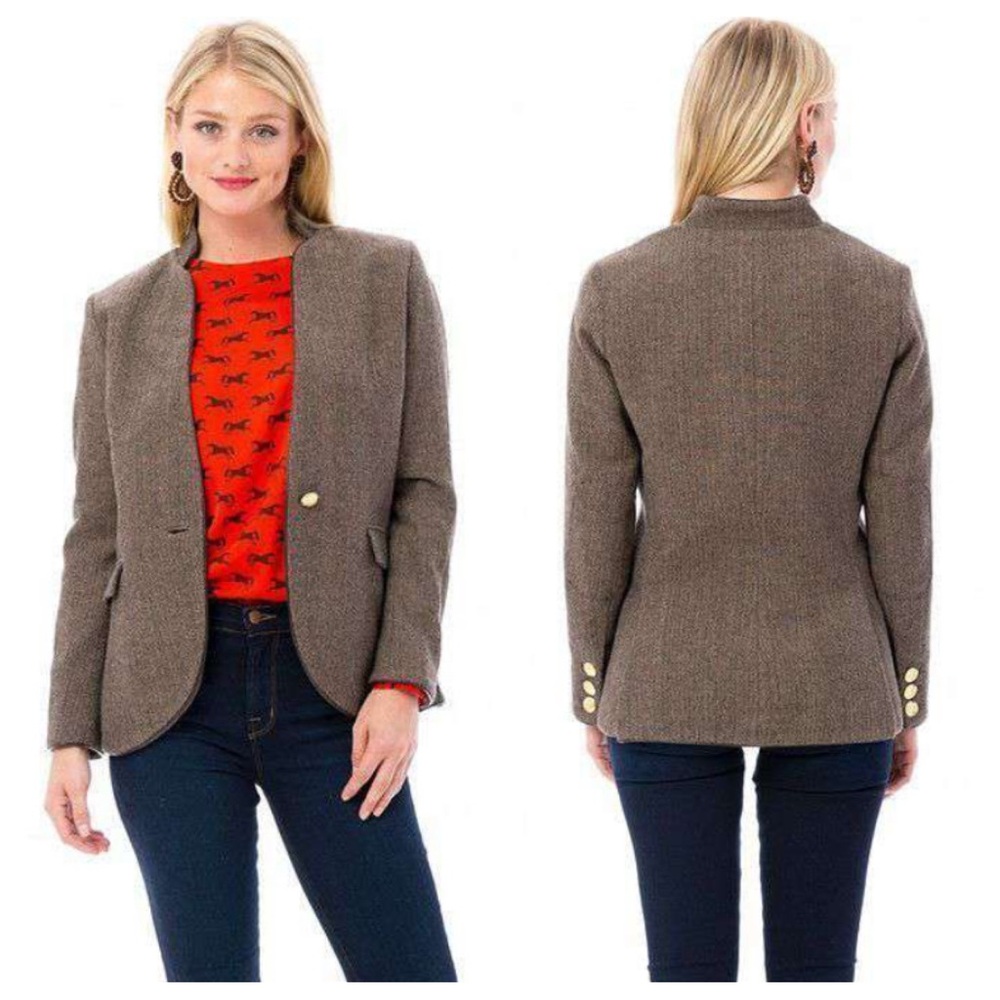 Elizabeth McKay Austrian Jacket in Brown Herringbone Tweed | 10
